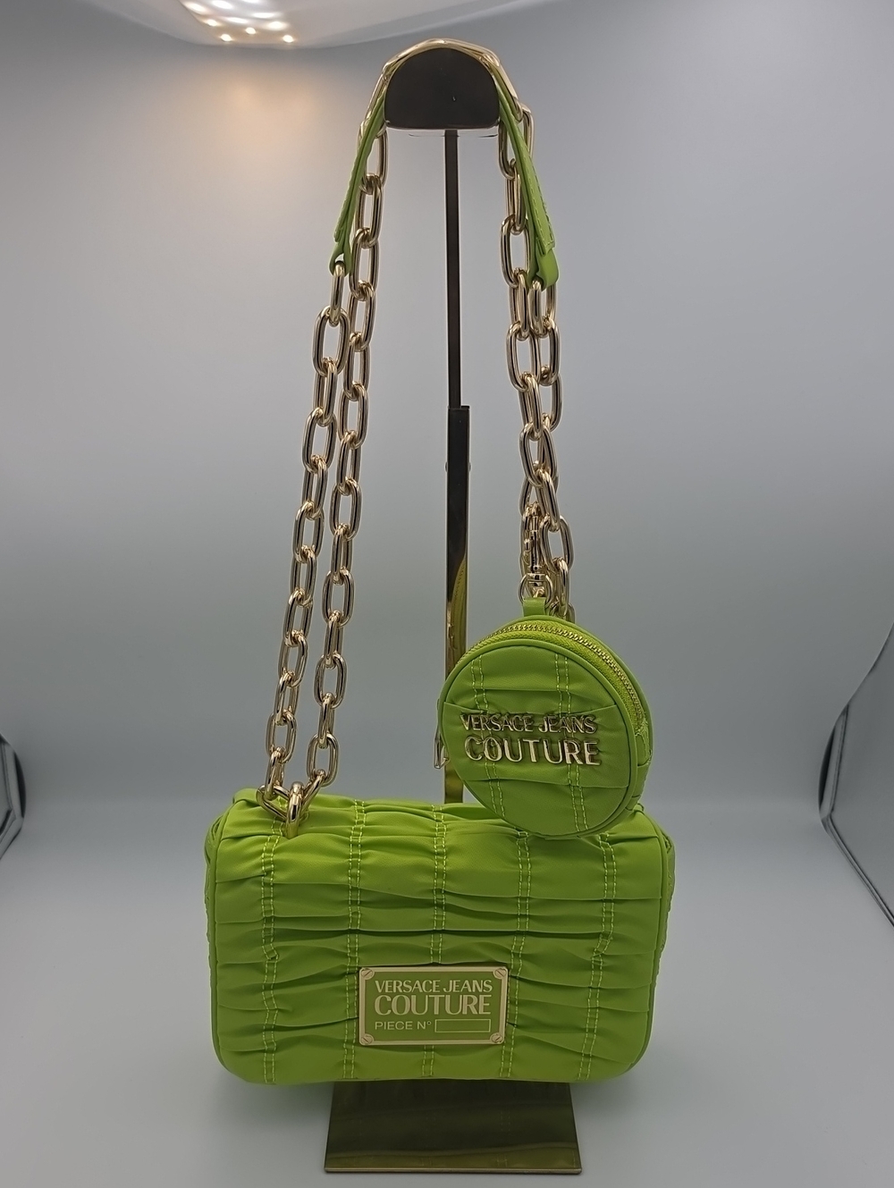 Versace Jeans Collection Lime Green Quilted Small Crossbody W Coin Pouch (NWOT)✨